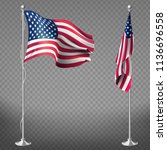 vector 3d realistic flags of... | Shutterstock .eps vector #1136696558