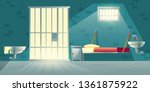 dark prison cell interior... | Shutterstock .eps vector #1361875922
