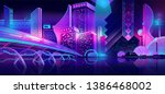 future metropolis streets night ... | Shutterstock .eps vector #1386468002
