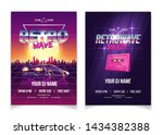 retrowave party  electronic... | Shutterstock .eps vector #1434382388