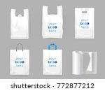 white plastic shopping bags ... | Shutterstock .eps vector #772877212