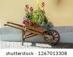 Wooden Wheelbarrow With Flowers