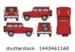 red suv car vector mockup for... | Shutterstock .eps vector #1443461168