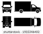 box van silhouette on white... | Shutterstock .eps vector #1502246402