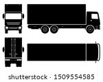 box truck silhouette on white... | Shutterstock .eps vector #1509554585