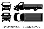 flatbed truck silhouette on... | Shutterstock .eps vector #1833268972