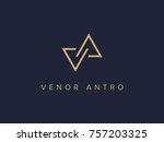 letter v a line logo design.... | Shutterstock .eps vector #757203325