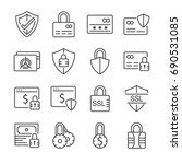 secure payment line icon set.... | Shutterstock .eps vector #690531085