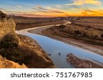 The Little Missouri River cuts through Theodore Roosevelt National Park, North Dakota