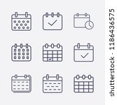 outline 9 week icon set.... | Shutterstock .eps vector #1186436575