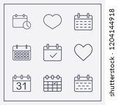 outline 9 month icon set.... | Shutterstock .eps vector #1204144918