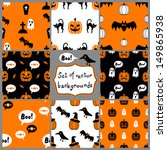 set of halloween seamless... | Shutterstock .eps vector #149865938