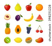 set of colorful cartoon fruit... | Shutterstock .eps vector #398251228