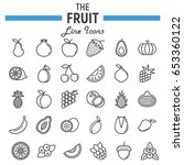 fruit line icon set  food... | Shutterstock .eps vector #653360122