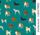 cartoon breed of dogs seamless... | Shutterstock .eps vector #1183179802