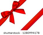 red realistic gift bow with... | Shutterstock .eps vector #1280994178