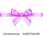 purple realistic gift bow with... | Shutterstock .eps vector #1300736638