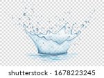 blue water splash and drops... | Shutterstock .eps vector #1678223245