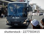 Small photo of Davao City, Philippines - March 18, 2023: BJMP Bus, 86th Araw ng Dabaw Celebration