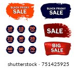 set of sale stickers with hand... | Shutterstock .eps vector #751425925