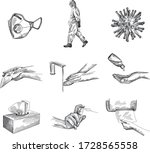 hand drawn set of protective... | Shutterstock .eps vector #1728565558