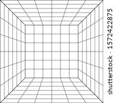 3d wireframe of grid. retrowave ... | Shutterstock .eps vector #1572422875