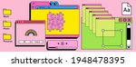 retro vaporwave desktop with... | Shutterstock .eps vector #1948478395