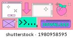 retro vaporwave desktop with... | Shutterstock .eps vector #1980958595