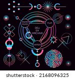 mysterious holographic... | Shutterstock .eps vector #2168096325