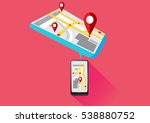 vector mobile gps navigation... | Shutterstock .eps vector #538880752