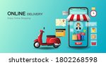 online shopping on application... | Shutterstock .eps vector #1802268598