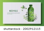 a bottle of water with a green... | Shutterstock .eps vector #2002912115