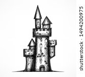 retro castle sketch  antique... | Shutterstock . vector #1494200975