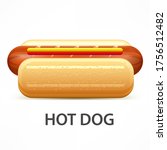 hotdog with ketchup and mustard ... | Shutterstock .eps vector #1756512482
