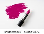 Pink Lipstick and lipstick smear./ Lipstick.