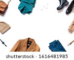 stylish casual warm clothes and ... | Shutterstock . vector #1616481985