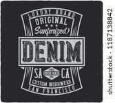 denim vintage label logo with... | Shutterstock .eps vector #1187138842