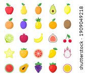 fruit icon set  vector color... | Shutterstock .eps vector #1909049218