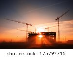 Tower Cranes At Construction...