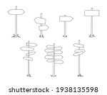 wooden road signposts. sketch... | Shutterstock .eps vector #1938135598