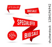 set of sale banners. red... | Shutterstock .eps vector #1284196942