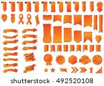 ribbon orange vector icon on... | Shutterstock .eps vector #492520108