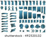 ribbon blue vector icon on... | Shutterstock .eps vector #492520132