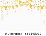 golden party flags with... | Shutterstock .eps vector #668140012