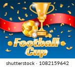 football ad poster  golden... | Shutterstock .eps vector #1082159642