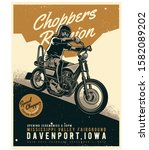 man riding a chopper motorcycle | Shutterstock .eps vector #1582089202