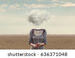 Woman's head hidden by a soft cloud