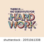 hard work quote in modern... | Shutterstock .eps vector #2051061338