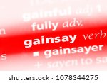 Small photo of gainsay word in a dictionary. gainsay concept