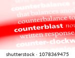 Small photo of counterblast word in a dictionary. counterblast concept